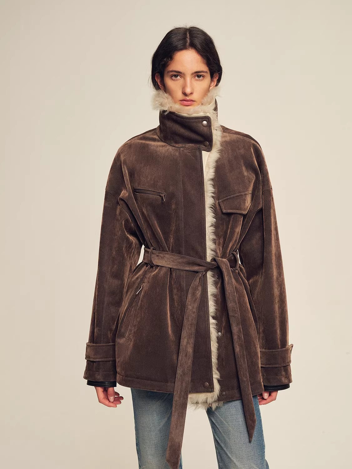 Firelady Fur Women's Goose Down Parka with Detachable Toscana Shearling Collar "Glacier Traveler"-4