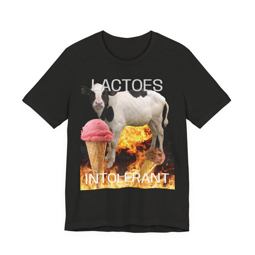Lactose Intolerant Graphic Tee — Funny Cow & Melting Ice Cream T-Shirt, BY BRONZINOII