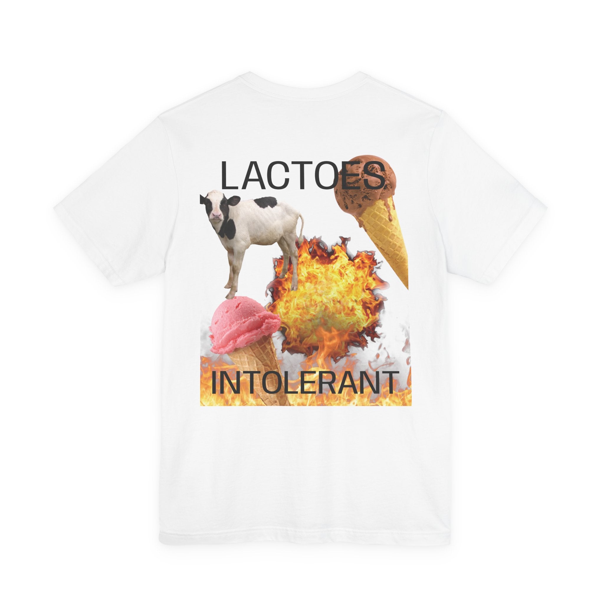 Lactose Intolerant Graphic Tee — Funny Cow & Melting Ice Cream T-Shirt, BY BRONZINOII