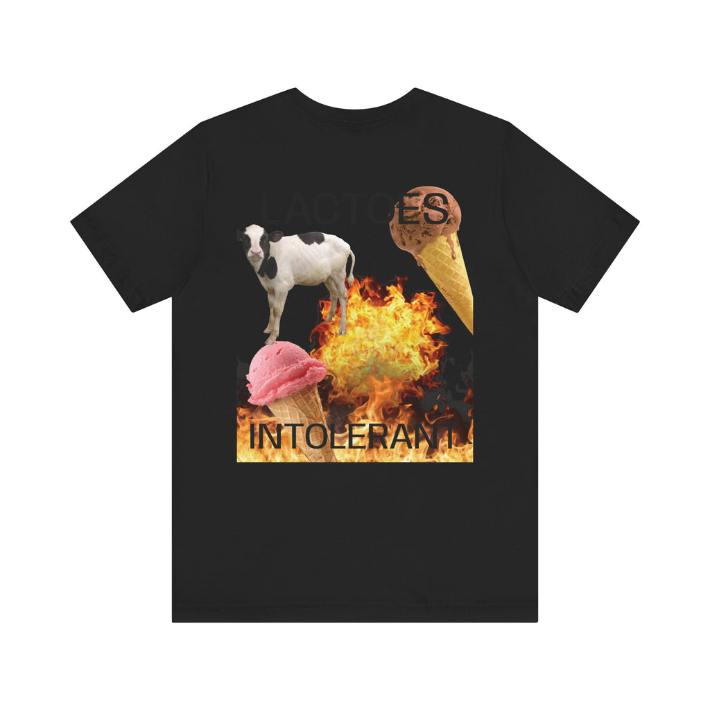 Lactose Intolerant Graphic Tee — Funny Cow & Melting Ice Cream T-Shirt, BY BRONZINOII