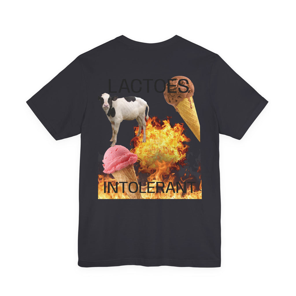 Lactose Intolerant Graphic Tee — Funny Cow & Melting Ice Cream T-Shirt, BY BRONZINOII