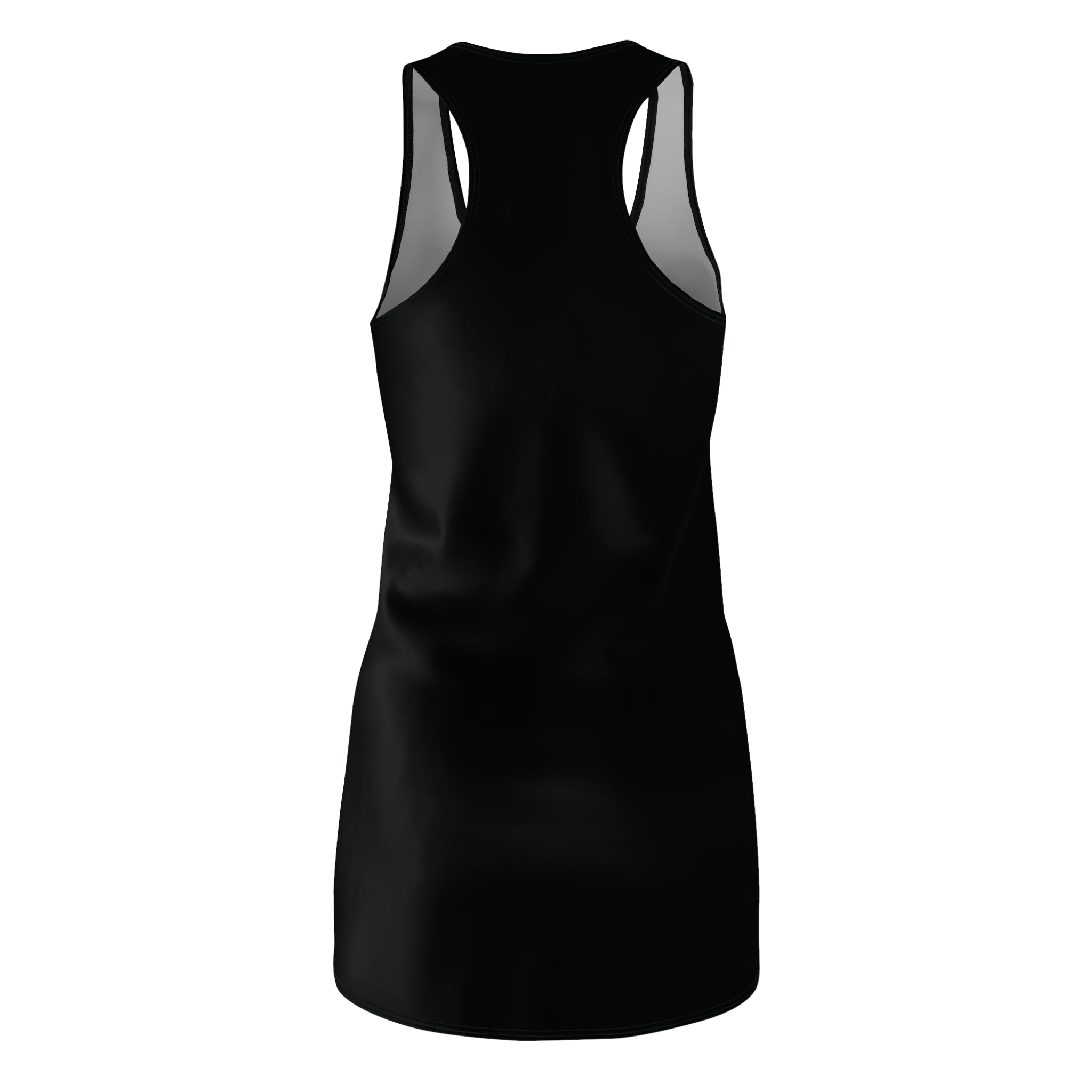 Racerback Dress — Sleek Black AOP Women's Cut & Sew Summer Dress