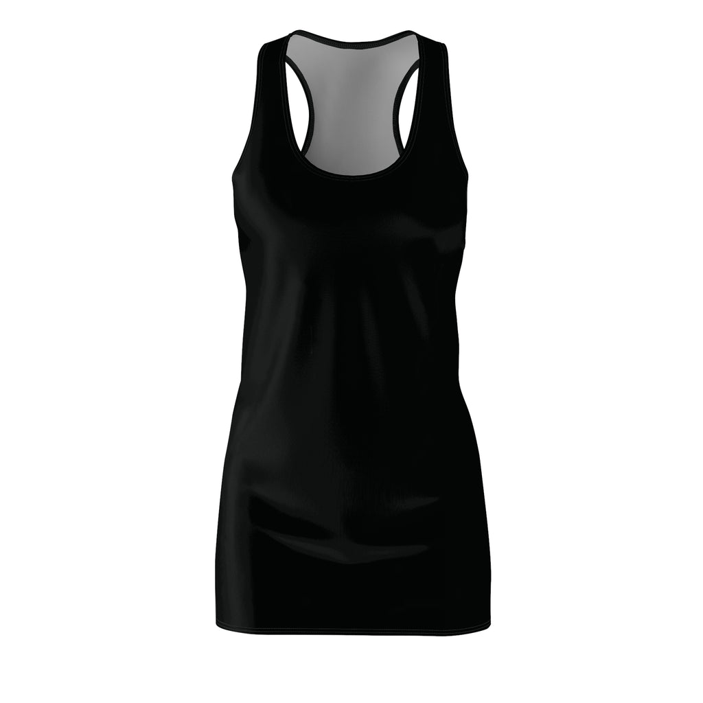 Racerback Dress — Sleek Black AOP Women's Cut & Sew Summer Dress