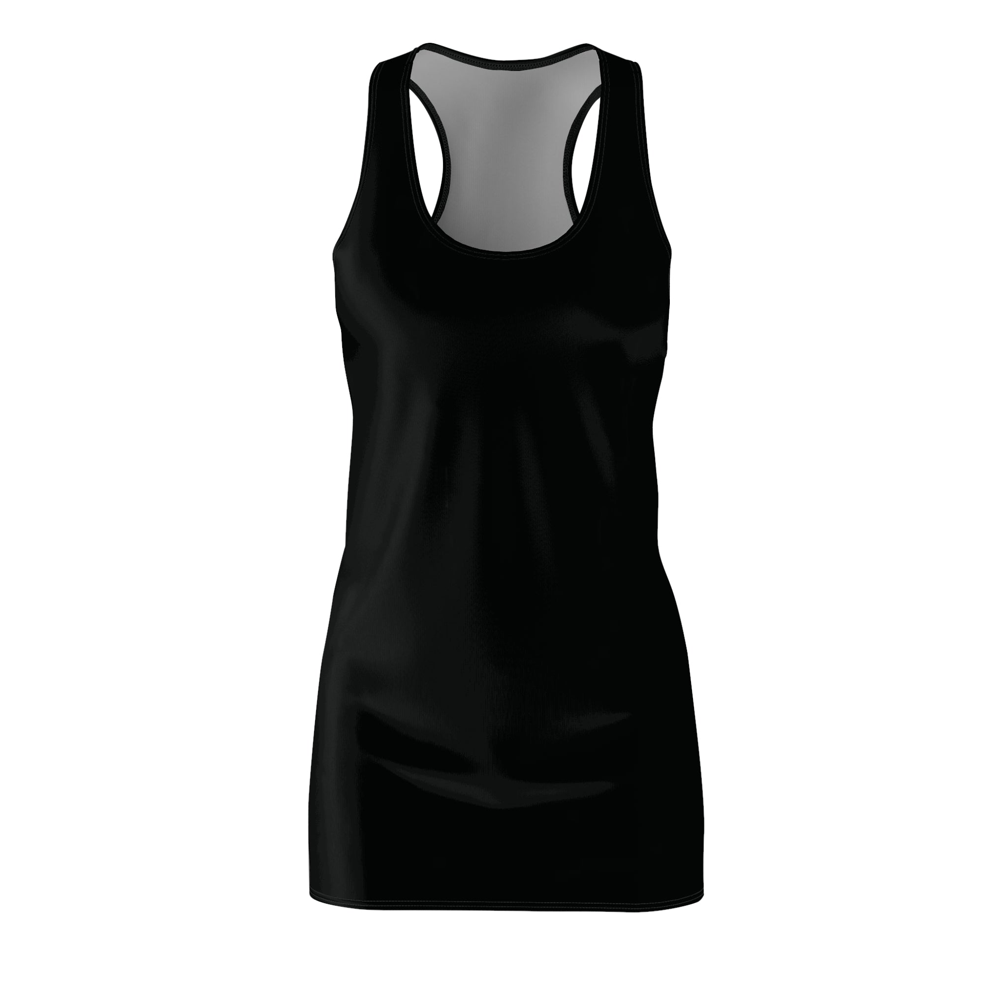 Racerback Dress — Sleek Black AOP Women's Cut & Sew Summer Dress