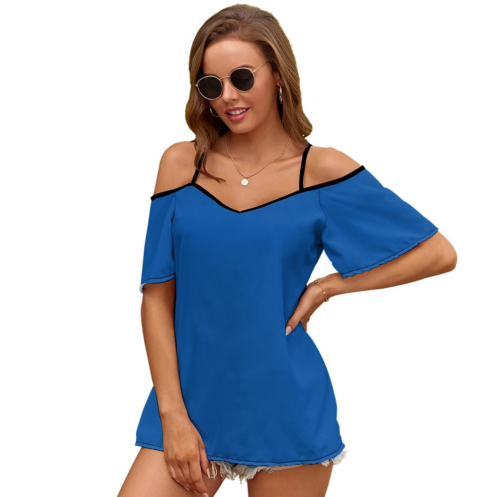 Casual Ladies Off Shoulder Sling Short Sleeve Top