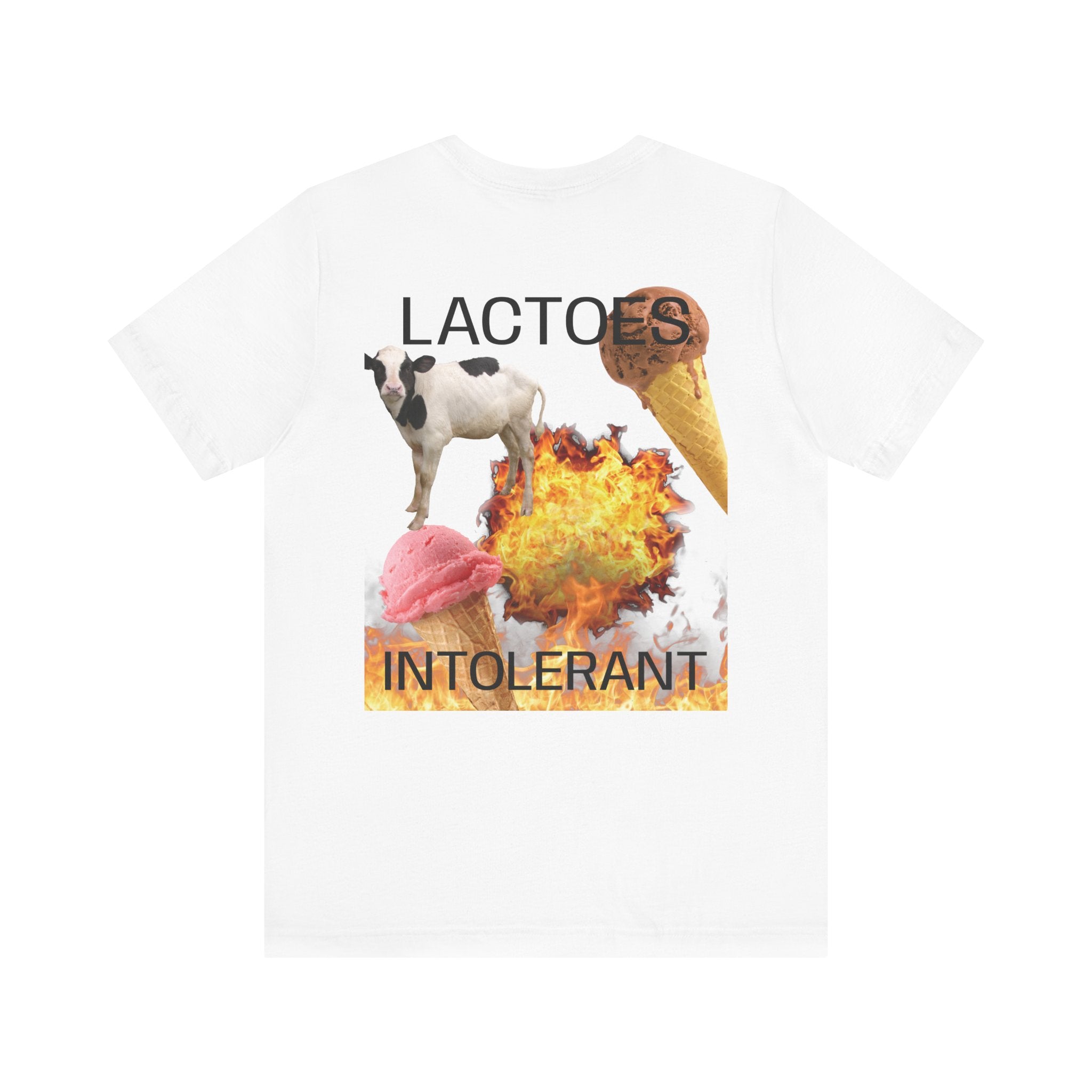 Lactose Intolerant Graphic Tee — Funny Cow & Melting Ice Cream T-Shirt, BY BRONZINOII