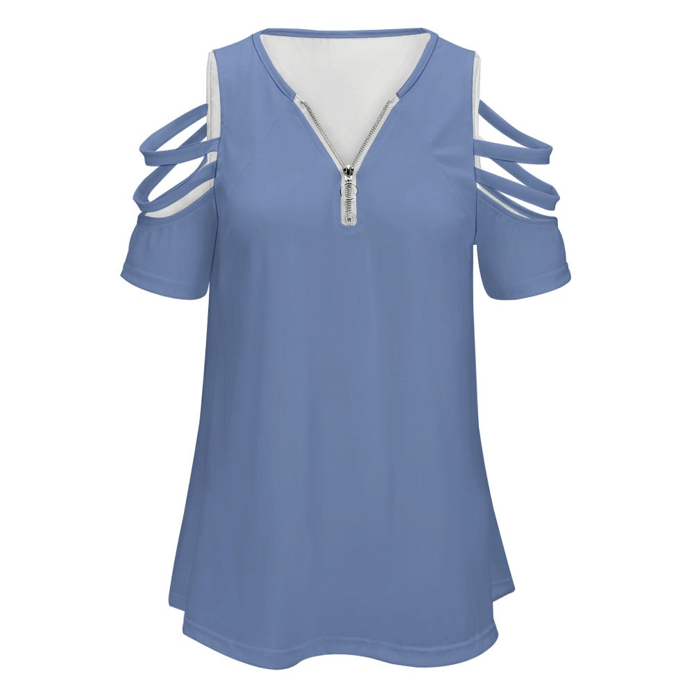 Ladies BE Zip Off Shoulder Top
