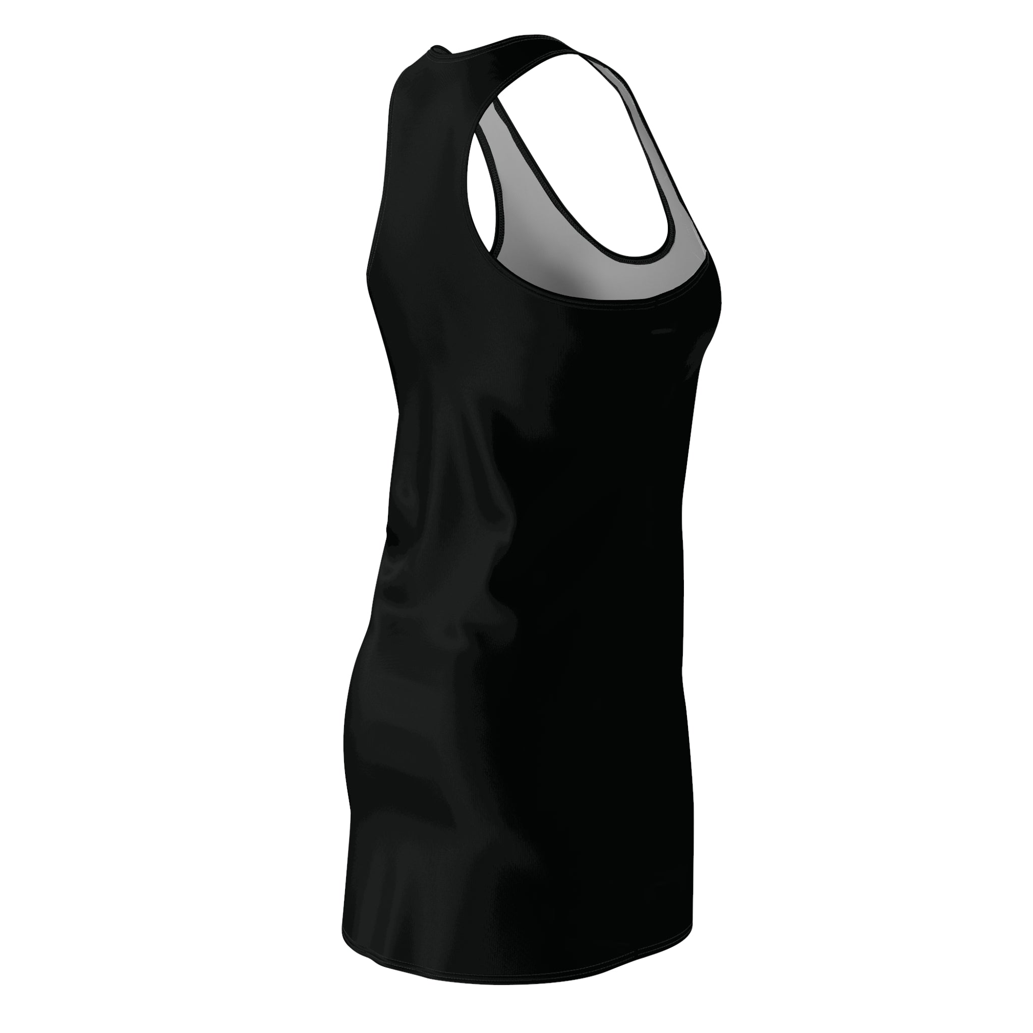 Racerback Dress — Sleek Black AOP Women's Cut & Sew Summer Dress