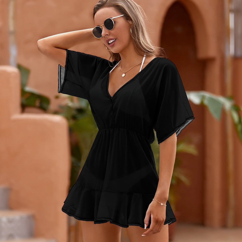Ladies Thin Short Sleeve One Piece Dress