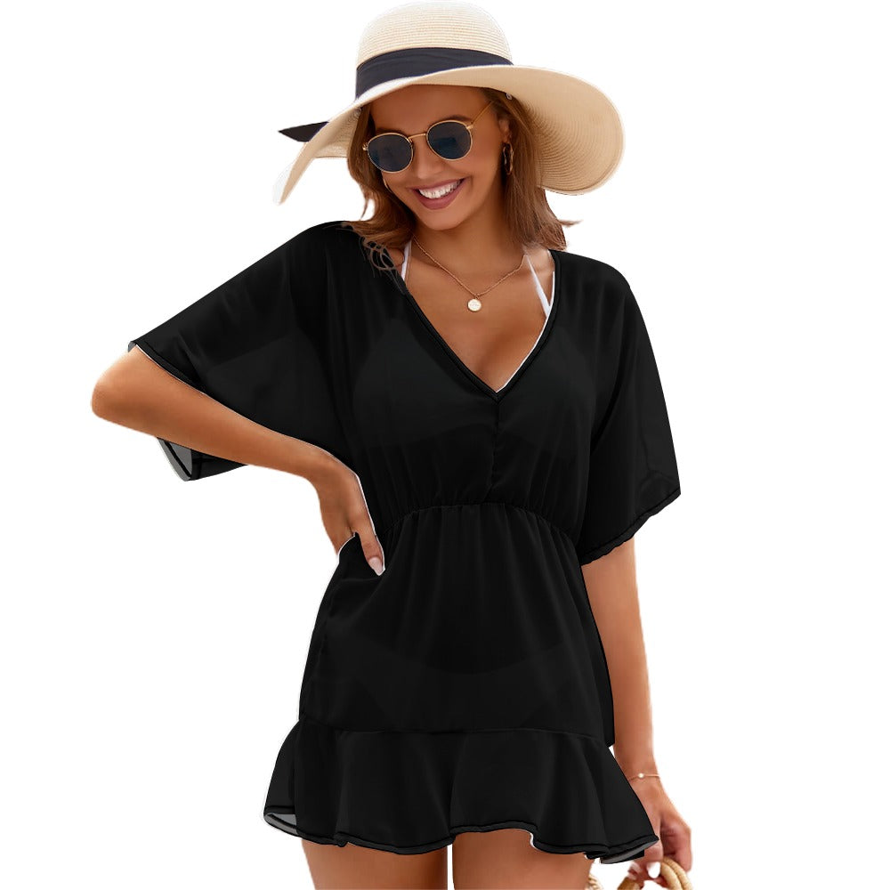 Ladies Thin Short Sleeve One Piece Dress