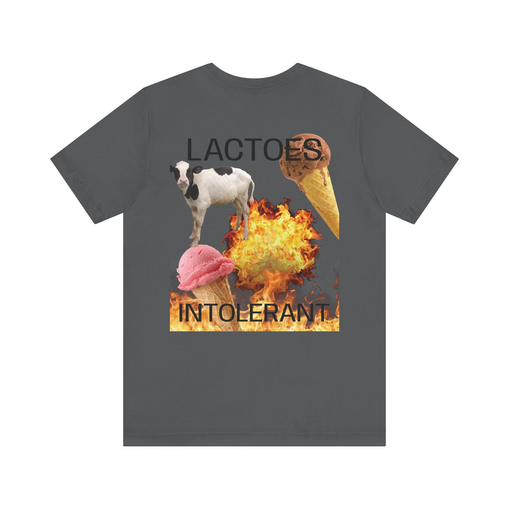 Lactose Intolerant Graphic Tee — Funny Cow & Melting Ice Cream T-Shirt, BY BRONZINOII