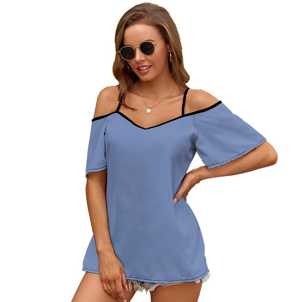 Casual Ladies Off Shoulder Sling Short Sleeve Top