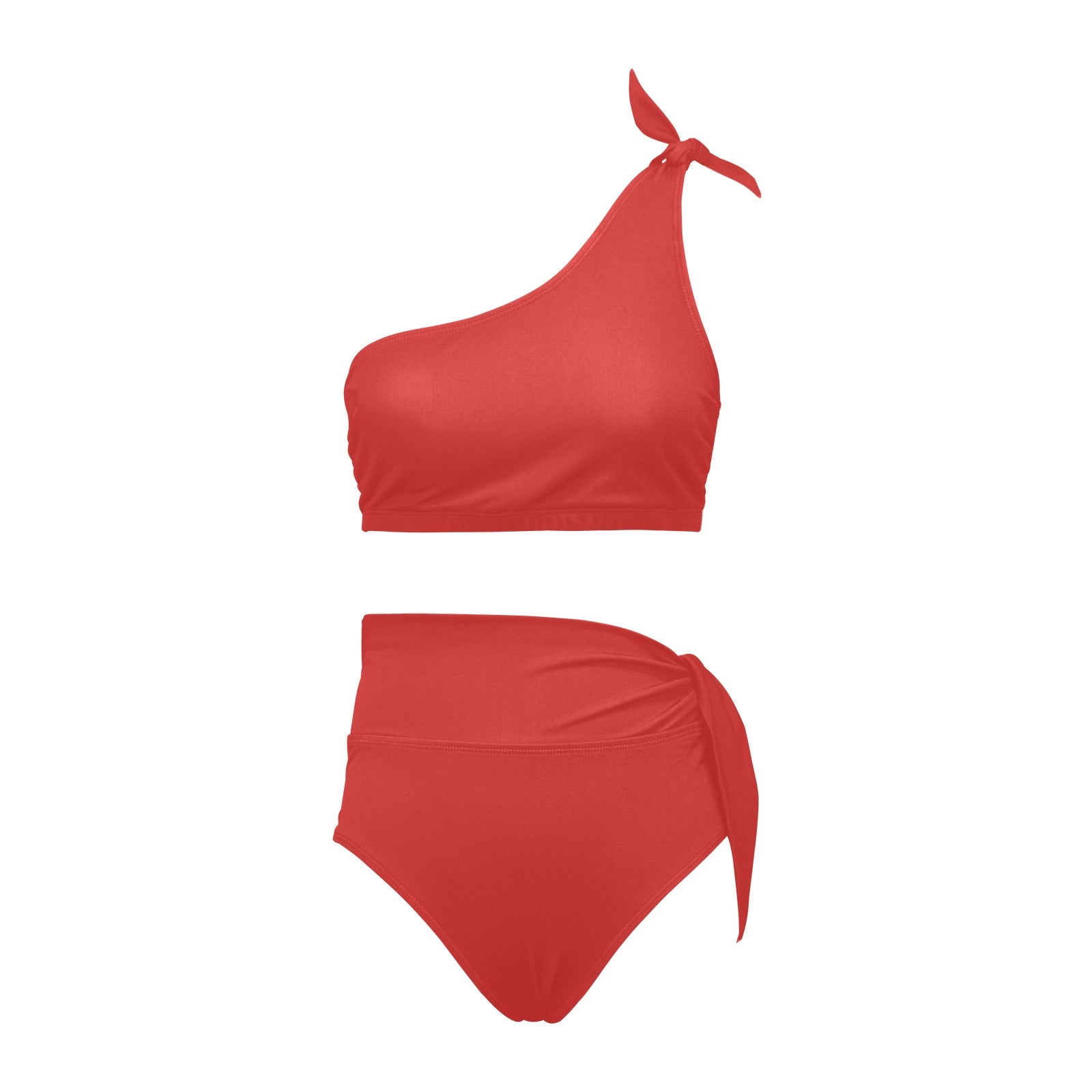 High Waisted One Shoulder Bikini Set (S16)