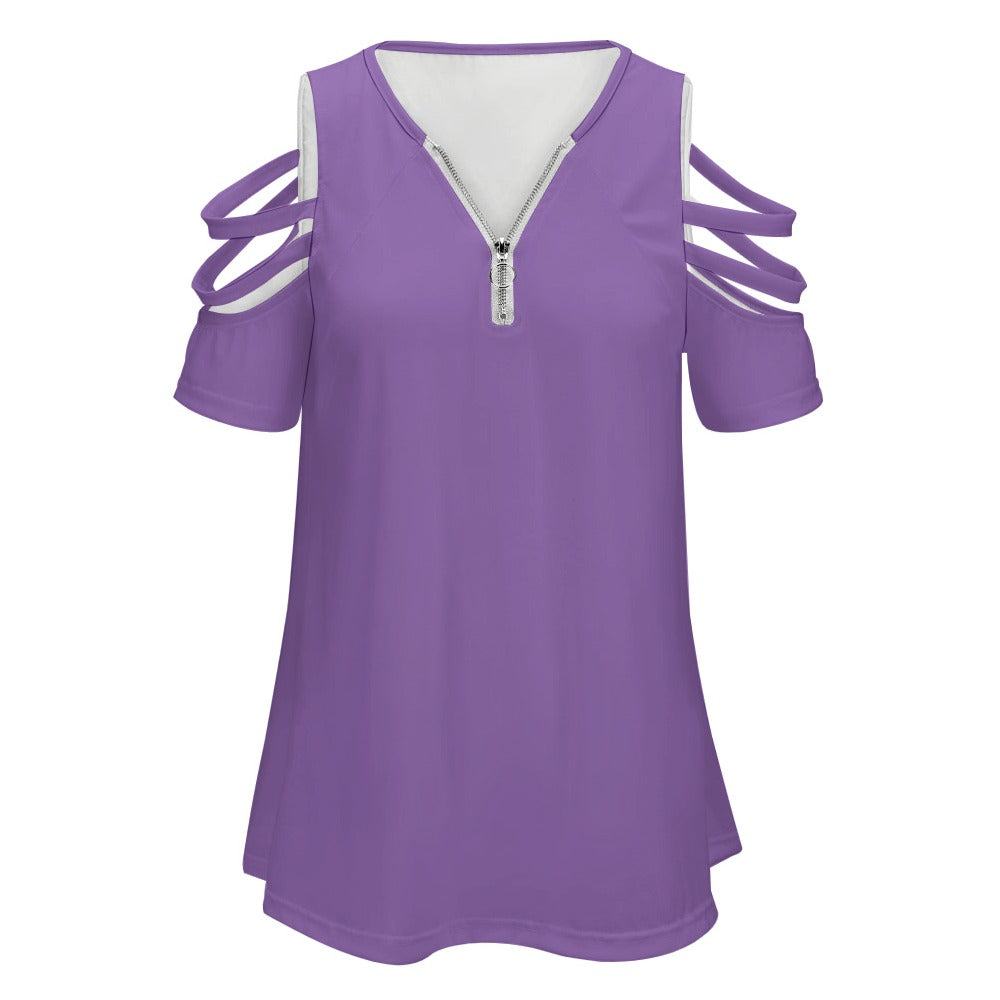 Ladies BE Zip Off Shoulder Top